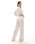 The Couture Club co-ord emblem print wide leg trousers in beige