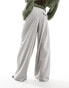 Bershka wrap over tailored trousers in stone