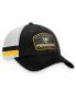 Men's Black, White Pittsburgh Penguins Fundamental Striped Trucker Adjustable Hat