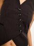 ASOS DESIGN asymmetric waistcoat in chocolate