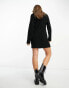 ASOS DESIGN knitted mini jumper dress in rib in black