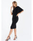 Women's Scuba Crepe One Shoulder Midi Dress