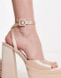 Be Mine Krista platform sandals in champagne satin