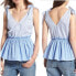 Treasure & Bond Seersucker Peplum Tank Top Sz. Medium (Blue) 149257