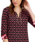 Women's Chain Lace-Up Border-Print Tunic, Created for Macy's