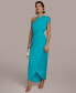 Donna Karan Women's Asymmetric Draped Sleeveless Gown