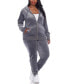 Женская пижама White Mark Plus Size Velour Tracksuit Loungewear 2pc Set