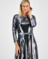 Women's Shine Metallic Tie-Waist Dress