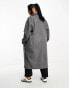 ASOS DESIGN Curve unlined mid length coat in pale grey