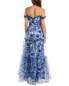 Theia Dionne Organza Gown Women's Blue 0