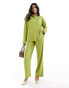 4th & Reckless satin wide leg trousers co-ord in lime