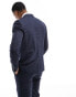 Gianni Feraud checked slim suit jacket in navy