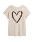 Hybrid Apparel Trendy Juniors Leopard Heart Graphic Oversized Tee