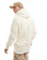 Jack & Jones oversized 3d print logo hoodie in off white