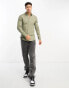 New Look muscle fit poplin shirt in light khaki