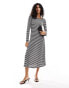 Vero Moda crochet maxi dress in mono stripe