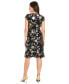 Petite Foil-Print Side-Knit A-Line Dress