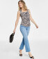 Women's Printed Draped-Front Sleeveless Top, Created for Macy's