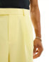 ASOS DESIGN bermuda suit shorts in bright yellow crepe