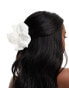 True Decadence chiffon flower hair claw in white