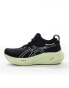 Asics Gel-Nimbus 26 neutral running trainers in black and green