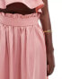 In The Style exclusive satin floaty maxi skirt co-ord in rose pink