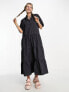 COLLUSION parachute maxi shirt dress in grey