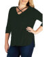 Women's Plus Size Criss Cross Detail Tunic Top