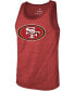 Men's George Kittle Scarlet San Francisco 49Ers Name Number Tri-Blend Tank Top