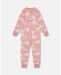 Little Girls Organic Cotton One Piece Pajama Old Pink Printed Roses - Toddler|Child