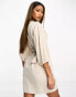 NA-KD wrap linen mini dress in beige