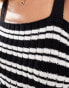 ASOS DESIGN knitted stripe cami top in mono