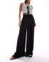 Mango soft touch wide leg trousers in black