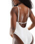 Calvin Klein Low Back Swimsuit - CK Festive in white