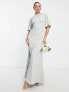 Maya Bridesmaid mid sleeve open back maxi dress in sage green