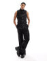 ASOS DESIGN smart co-rd slim high neck sleeveless waistcoat in black sequin