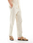 ONLY & SONS linen mix loose fit trousers in beige