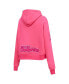 Women's Pink Miami Dolphins Triple Pink Cropped Fleece Pullover Hoodie