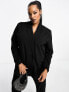 ASOS DESIGN Curve jersey slouchy suit blazer in black