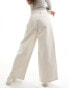 Lee pleated straight leg jeans in ecru