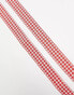 DesignB London pack of 2 red gingham ribbon hair bows