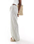 Kaiia tie waist wide leg trousers in cream stripe