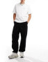 Selected Homme loose fit elasticated waistband ripstop trousers in black