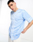 HUF community hand baseball jersey in satin blue with chest and back embroidery