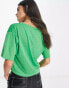 ASOS DESIGN v neck t-shirt in texture in bright green