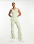 ASOS DESIGN flare suit trousers in pale green