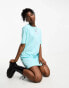 Love Moschino broken heart logo t shirt dress in turquoise