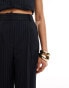 New Look pinstripe wide leg trouser in navy