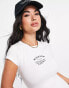 ASOS Weekend Collective mini dress with front graphic and short sleeve in white