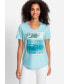 Women's 100% Cotton Short Sleeve Dolphin Placement Print Tee